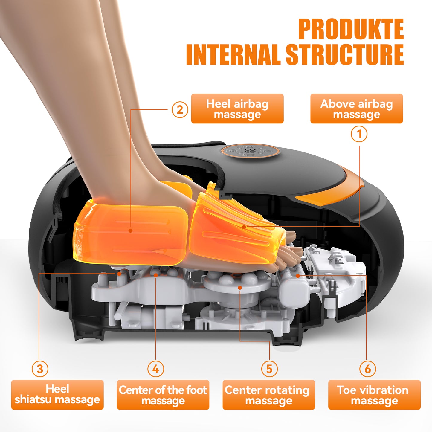 Electric Foot Massager With Vibration and Heating System